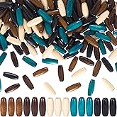 HINZIC 100PCS Colorful Wooden Beads, 0.43" x 0.31" Large Hole Macrame Bead, Natural Wood Hair Bead, Loose Spacer Beads for Making Handmade Craft Bracelet Necklace- 5 Colors