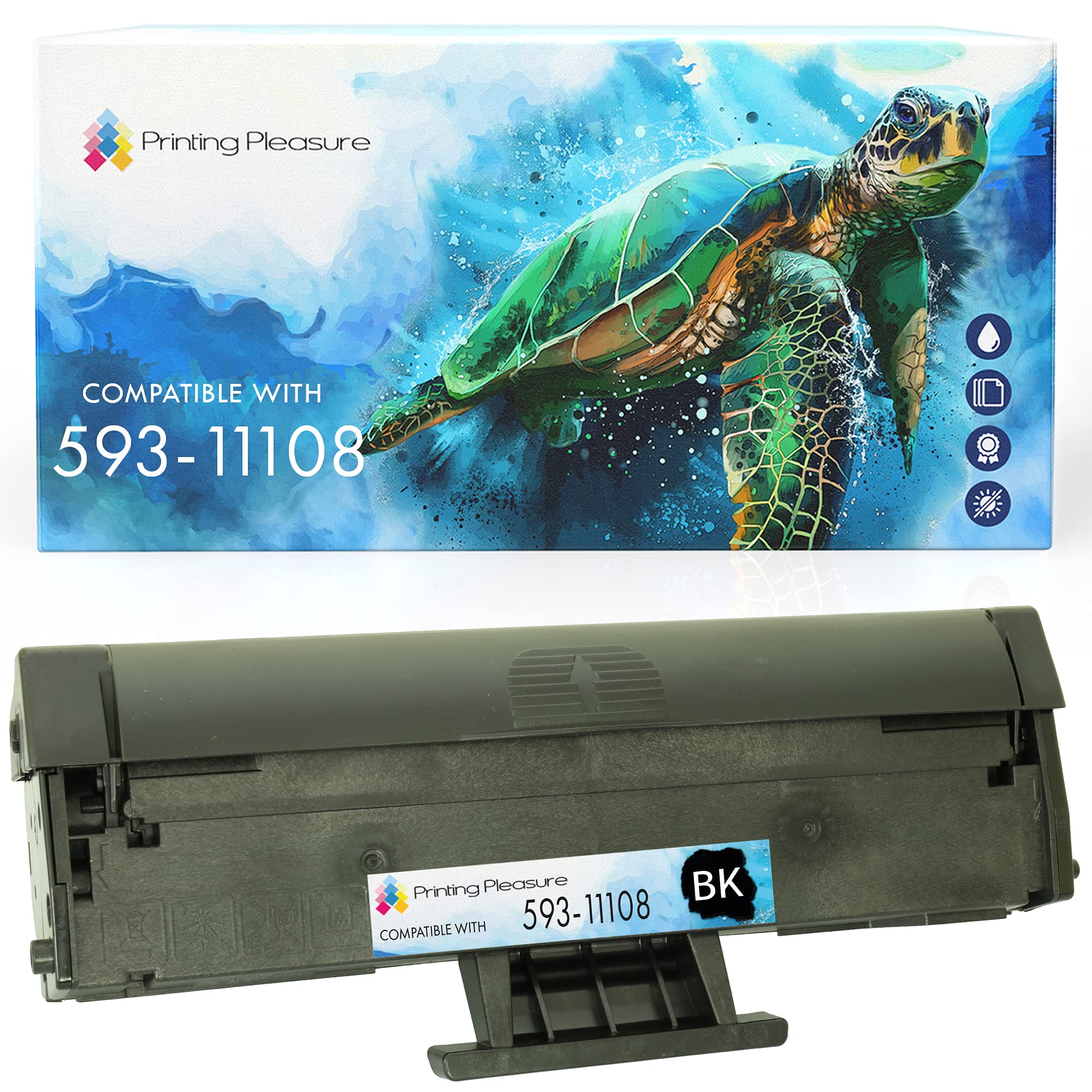 Printing Pleasure Compatible Toner Cartridge for Dell B1160 B1160W B1163W B1165NFW - Black, High Yield
