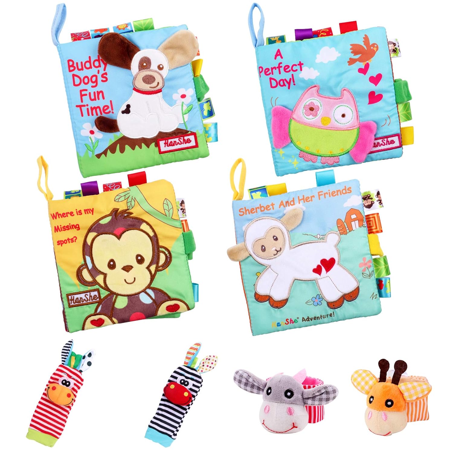 Baby Soft Book Cloth Books,Crinkle Book Early Education Toys for Infant