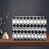 MAGGEA 2 Hand Towel Set 16"x31" Black White Towel Set for Bathroom,Highly Absorbent & Quick Dry Hand Towel for Daily Use,Soft Microfiber Multipurpose Towel Collection for Hotel,Spa,Shower,Gym