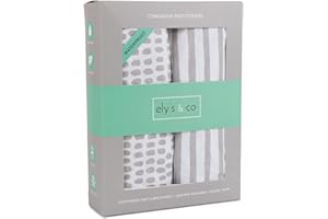 Ely's & Co. Waterproof Changing Pad Covers | Cradles Sheets 2 Pack - 100% Jersey Cotton with Waterproof Liner - Neutral Taupe Grey for Baby Girls and Boys, Newborn Essentials