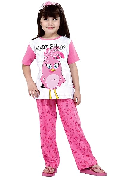 Buy Angry Birds Rose Half Sleeves Girl S Night Suit At Amazon In