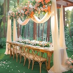 PARTISKY Wedding Arch Draping Fabric,2 Panels 18FT