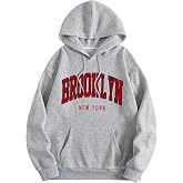 SHENHE Women's Slogan Letter Print Long Sleeve Hooded Sweatshirt | Pullover Hoodie Tops,Drawstring,Drop Shoulder,Pocket,Funny Hoodies