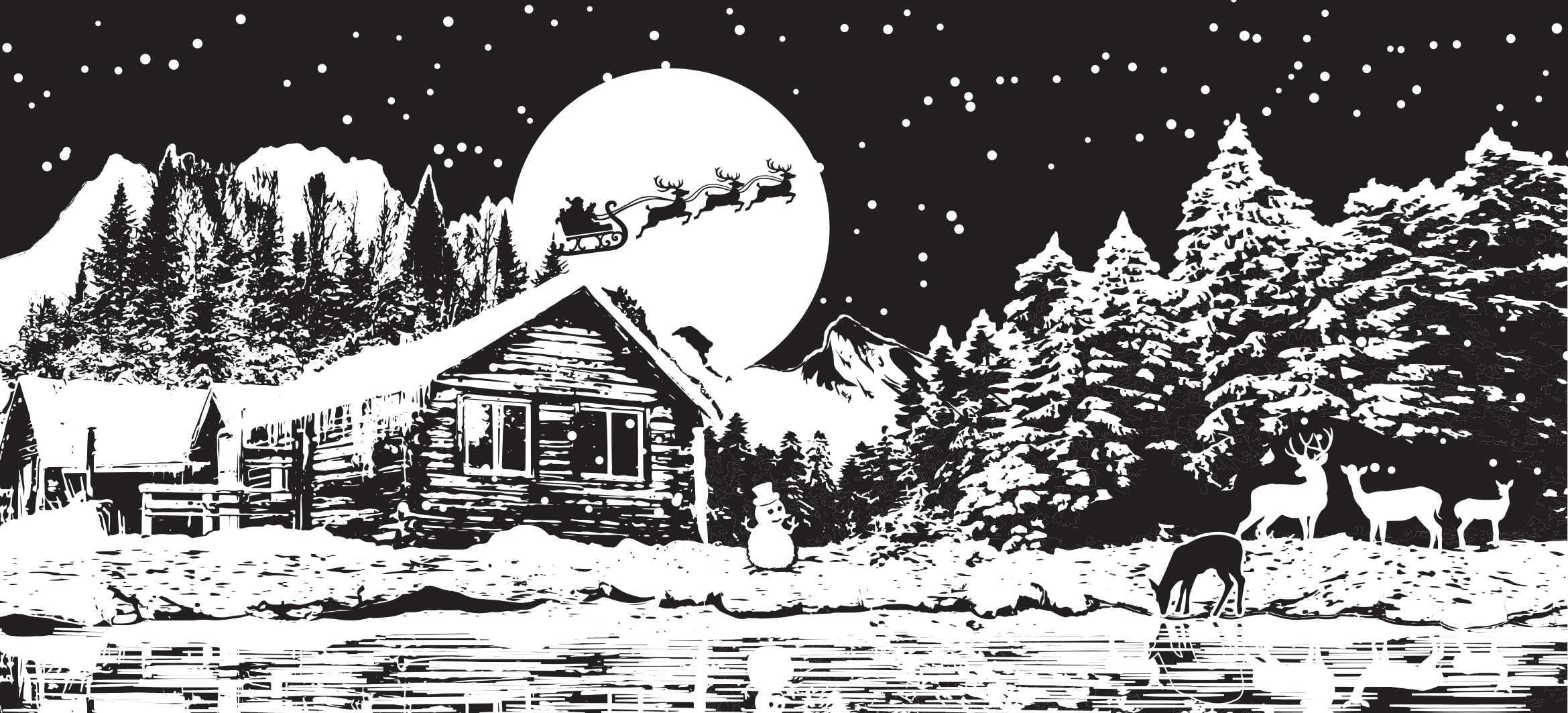 Creative Expressions Designer Boutique-Pre-Cut Stamp-Christmas Cabin, Grey Rubber, 4 in x 8 in