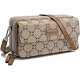 Lanyani RFID Crossbody Wallet Wristlet Purse with Phone Pocket For Women Vegan Leather