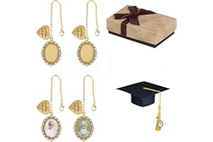 Bylion Class of 2025 Graduation Cap Photo Charm Antique Photo Charms I Always with You Memorial Ceremony College Gift DIY Grad Photo Chain with Glass Wear on Cap in Memory for Graduation