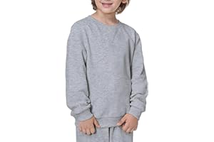 UNACOO Sweatshirt Kids Crewneck Long Sleeve Fleece Sweatshirt Pullover Cotton Tops for Boys or Girls (Age 3-12 Years)
