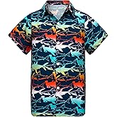 Blueleaf Boys Hawaiian Shirt Short Sleeve Casual Button Down Beach Aloha Shirt Kids Summer Hawaii Shirts 5-14 Years