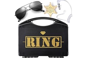 Boompark Ring Wedding Bearer Security:Wedding Security Set Ring Box + Glasses + Earpiece + Badge Gifts Proposal Cosplay