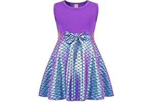 HenzWorld Little Girls Mermaid Princess Dress Toddler Halloween Costume Dress up Pretend Play Christmas Birthday Mermaid Gift