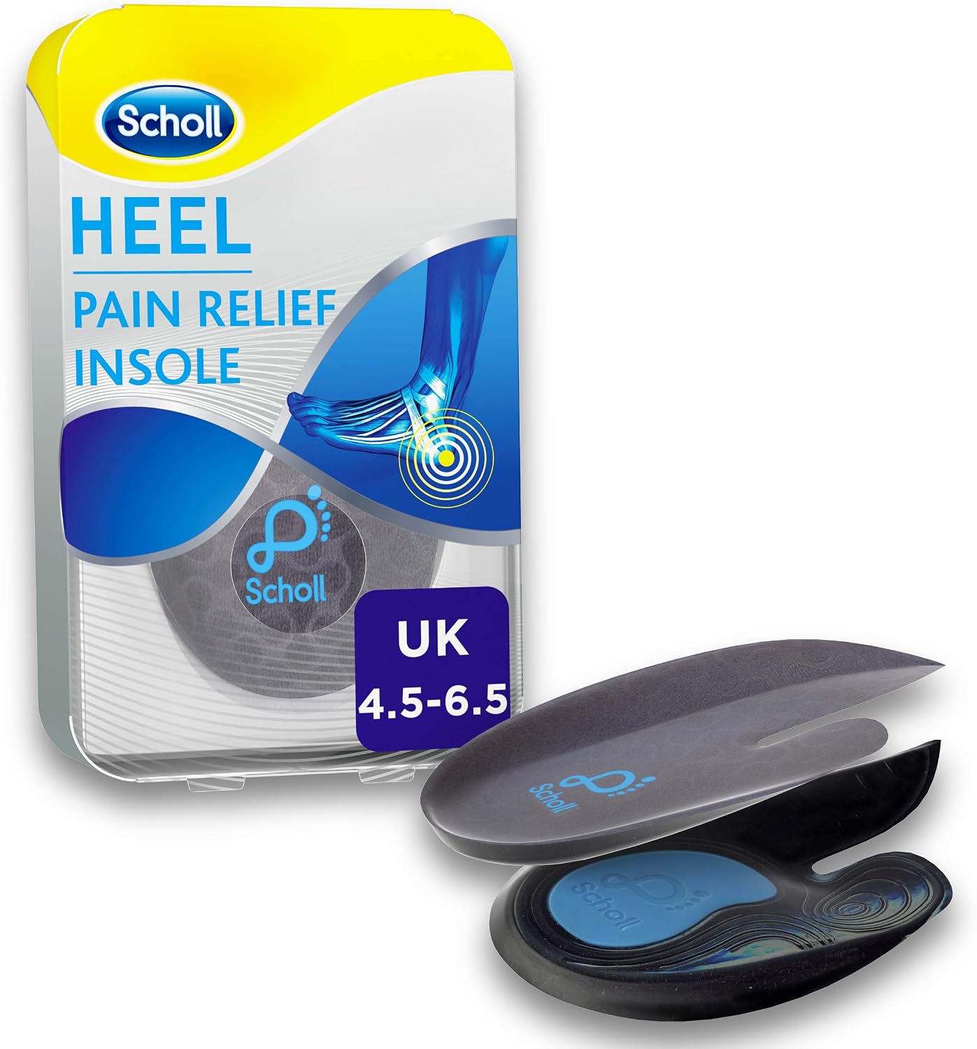 Scholl In-Balance Orthotics Heel & Ankle Insoles for Men and Women, Helps to Relieve Heel Pain