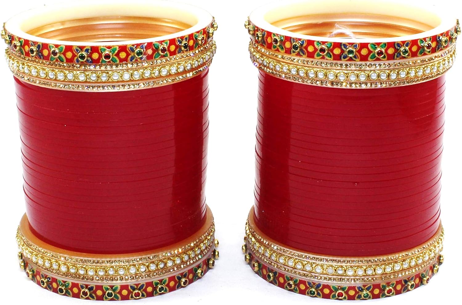 Buy Imprexis Store Red Punjabi Chuda Bridal Bangles Set for Women and ...