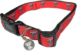 PRO SPORT BRAND College Pet Dog Collars (Large, Texas Tech)