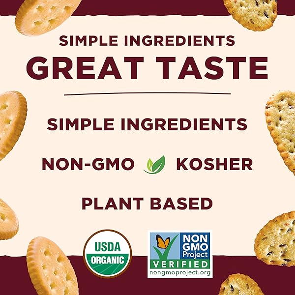 BACK TO NATURE ORGANIC STONEGROUND WHEAT CRACKERS, ROASTED GARLIC & HERB – DAIRY FREE, NON-GMO, MADE WITH WHOLE GRAINS & FLAX SEED, DELICIOUS & QUALITY SNACKS, 6 OUNCE​