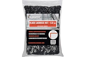 Gladiator Lacrosse Collegiate Level 6mm Heavy Duty Black Replacement Lacrosse Goal Net 6'x6' for Professional Goals (Square Corners) (852624005301)