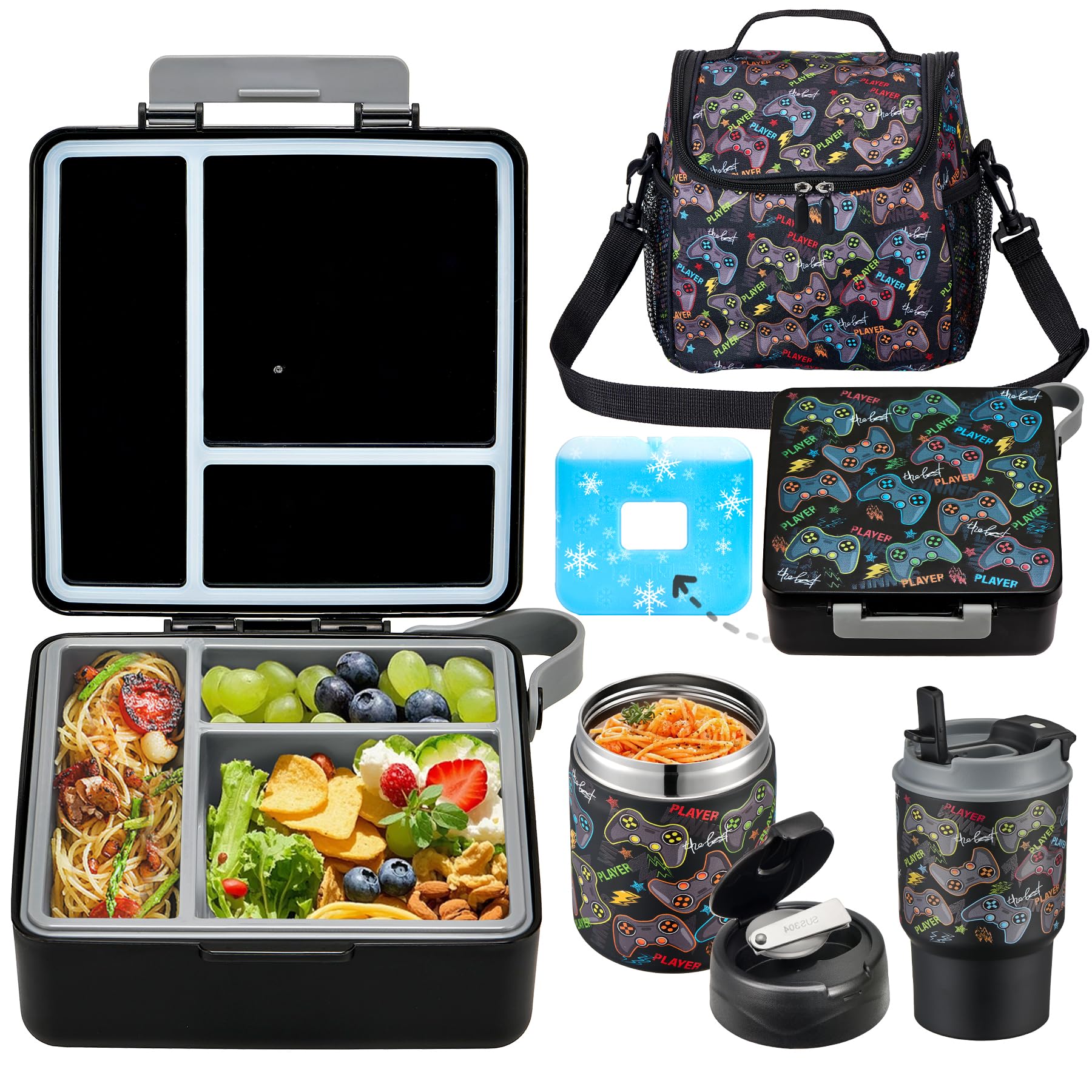 Bento Lunch Box for Kids with 17oz Soup Thermo,Insulated Tumbler Water ...