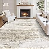 Washable Rug 5x7 Area Rugs for Living Room: Neutral Soft Rug Abstract Non Slip Low Pile Modern Carpet for Bedroom Kitchen Nursery Office Dining Room Indoor (Beige, 5'x7')