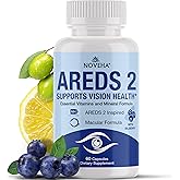 NOVEHA AREDS 2 Eye Vitamin & Mineral Supplement | Vision Support Formula with Lutein, Zeaxanthin, Bilberry, Eyebright & Grape Seed | Supports Eye Health & Macular Function (60 Capsules)