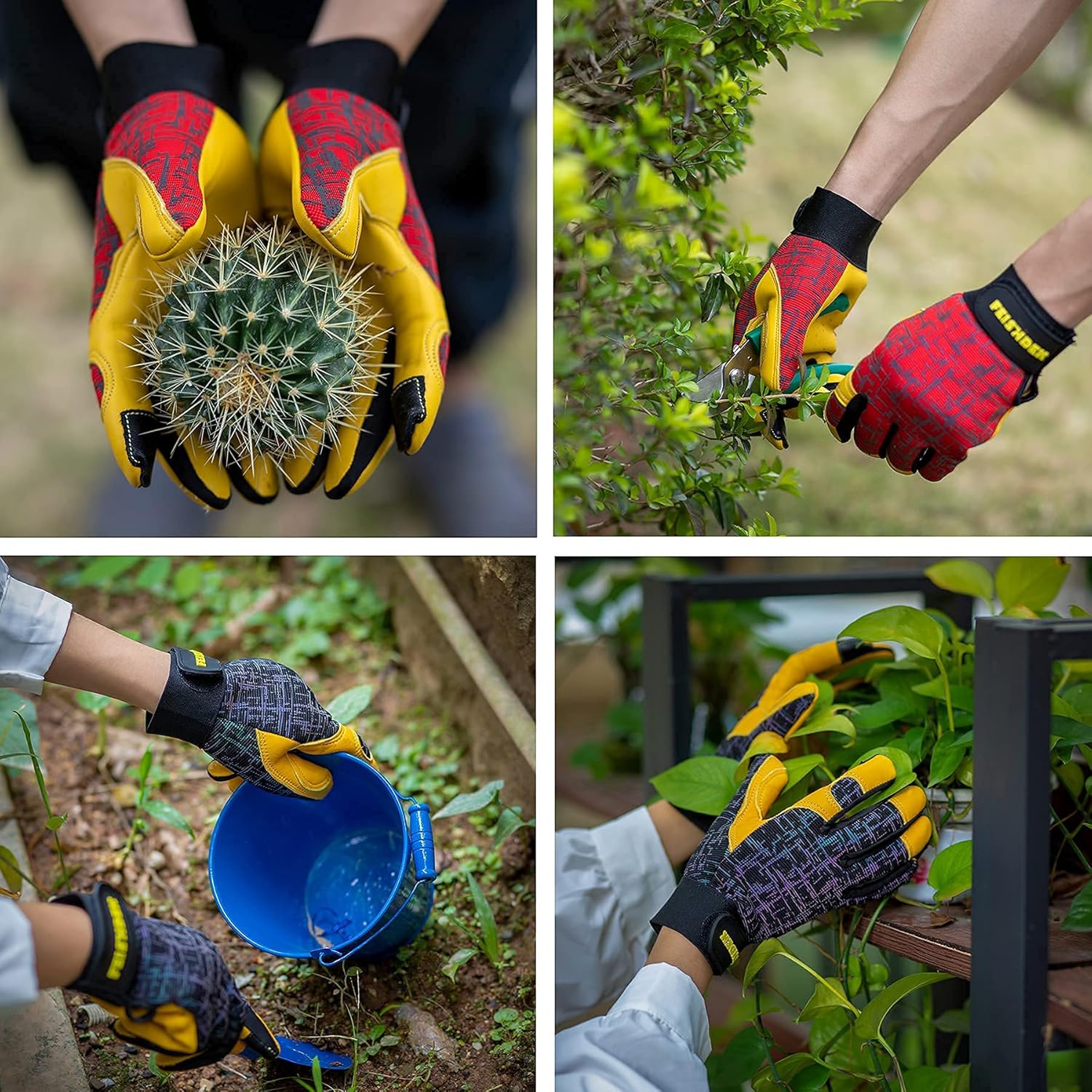 Gardening Gloves for Women & Men – Leather Garden Work Gloves for Yard Work (S): Home Improvement