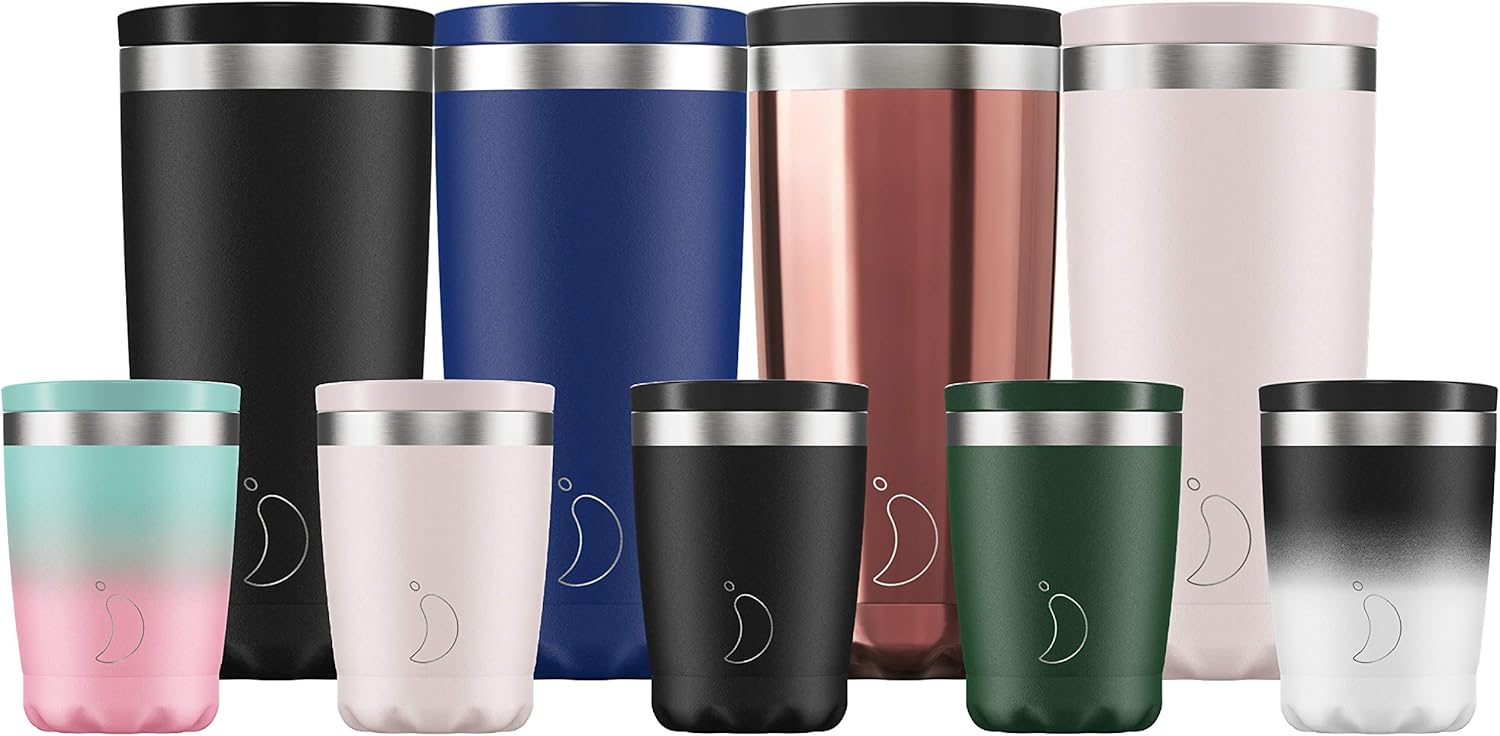 Chilly's Insulated Coffee Cup Double Walled Coffee Cups with Lids