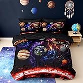Bodhi Kids Twin Comforter Set,Colorful Space Comforter Set,Rainbow Colors Kids Boys Girls Planet Comforter,Boys Twin Bedding Set,Galaxy Comforter Bedding with Pillowcase