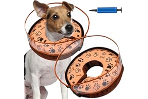 CONIENGK Dog Cones for Medium Dogs,Soft Cone for Dogs After Surgery,Inflatable Dog Cone,Dog Donut Collar,Dog Neck Donut,Cone for Dogs to Stop Licking(Medium Dog Cone)