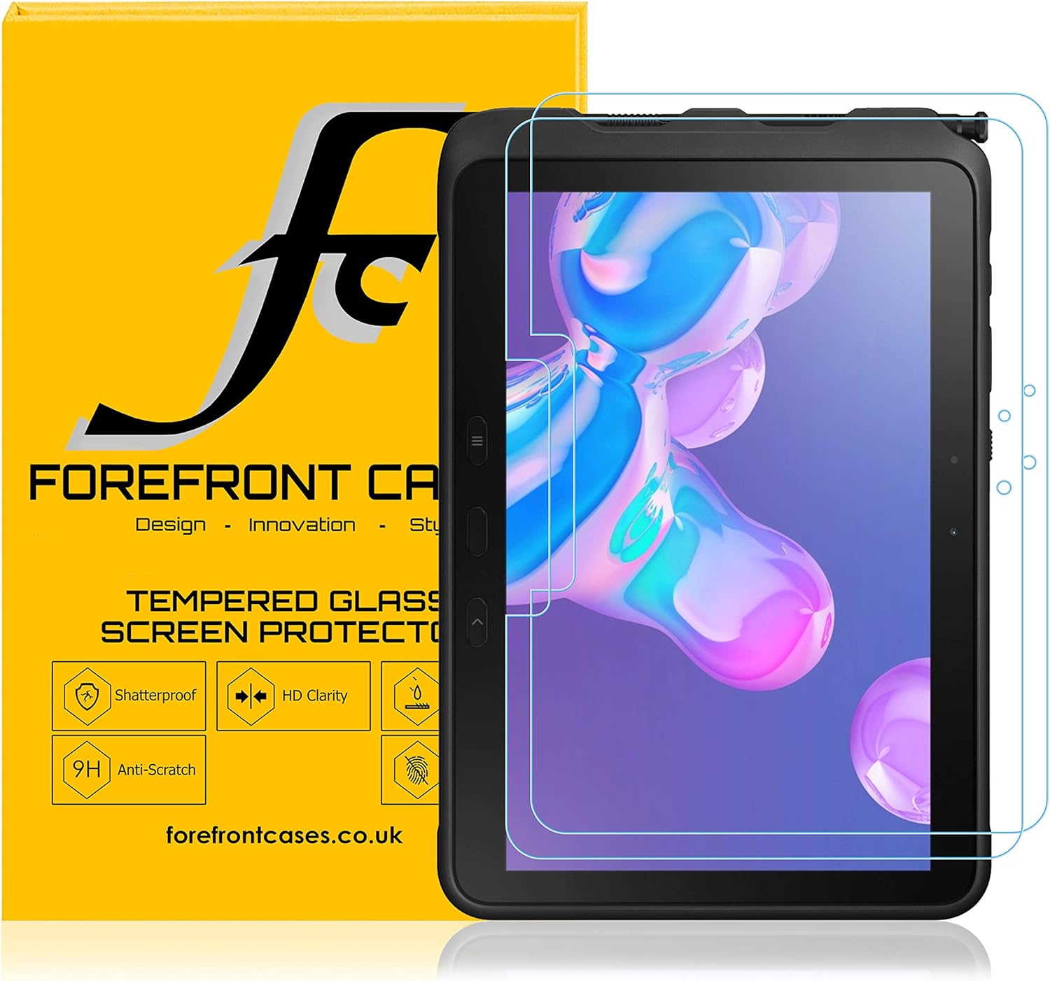 Forefront Cases Screen Protector for Samsung Galaxy Tab Active Pro, Tempered Glass 2 Pack