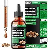 15in1 Black Walnut Liquid Drops with Wormwood, Pumpkin Seed, Oregano, Garlic, Soursop, Berberine, Shilajit,Ceylon Cinnamon, Turmeric & More - 30 Days Supply - 1FL Oz