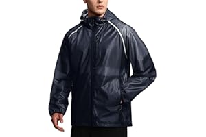 SWISSWELL Mens Cycling Rain Jacket Waterproof Lightweight Windbreaker Jackets for Men Raincoat with Hood