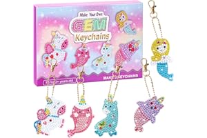 Nardoll Arts and Crafts for Kids Ages 8-12 - Diamond Art Kits - Gem Art Keychains Paint by Numbers - Best Tween Girl Gifts Ideas - Diamond Art Supplies for Kids Girls Toddler Ages 3-5 4-6 6-8