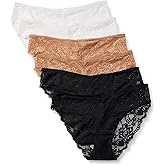 Amazon Essentials Women's Stretch Galloon Lace Bikini Panty, Pack of 6