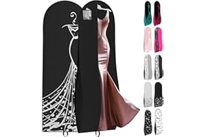 Your Bags Women’s Dress and Gown Garment Bag -72”x24” and 10” Tapered Gusset Prom Bags (Tiffany/Black Dress Print)