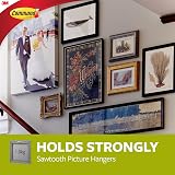 Command Sawtooth Picture Hanger Kit with Adhesive Strips 1.8kg White 75x25 view 5