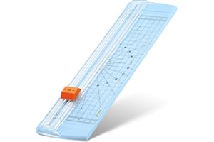 Glone 12 inch Paper Trimmer, A4 Size Paper Cutter with Automatic Security Safeguard for Coupon, Craft Paper and Photos (Light Blue)