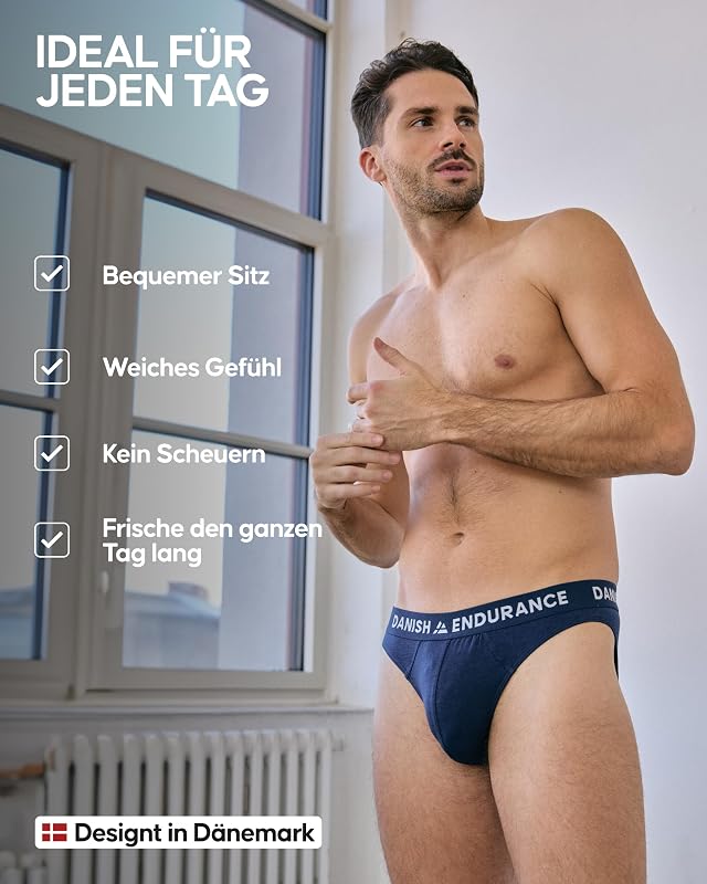 6er Pack Herren Bambus Slips, Klassischer Slip, Unterwäsche, Weich, Mit Stretch, Ohne Etikett Mehrfarbig (2xSchwarz/Weiß, 2xMarineblau/Weiß, 2xRot/Weiß) 3XL