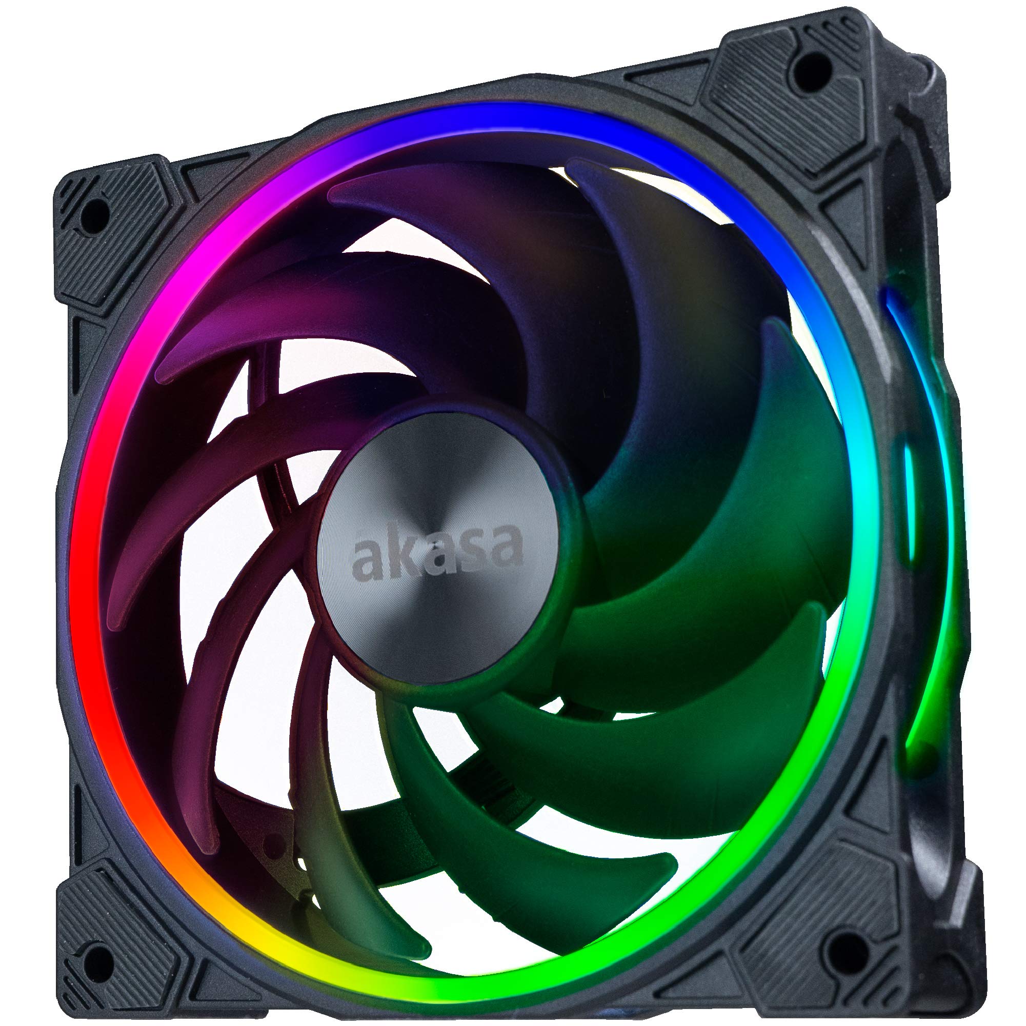 Akasa SOHO AR, 120mm Addressable RGB PWM PC Fan, Up to 2000 RPM & 52.91 CFM, 5V argb Motherboard Sync, Low-Noise Cooling Fan, Anti-vibration Damping Pads, Tech for Techs Recommended, AK-FN108