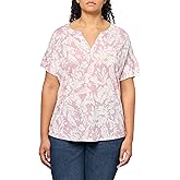Lucky Brand Womens Printed Sandwash Notch Top