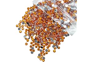 1550PCS 5mm Orange Crystal Resin Rhinestones for Crafting Bright Orange Flatback Stones Bulk SS20 Non-Hotfix Orange Red Diamo