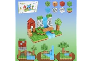 Cyangiwy 200PCS Themed Magnetic Blocks, Pixelated Building Toys with Strong Magnetic Adsorption for Boys Girls Age 6-12