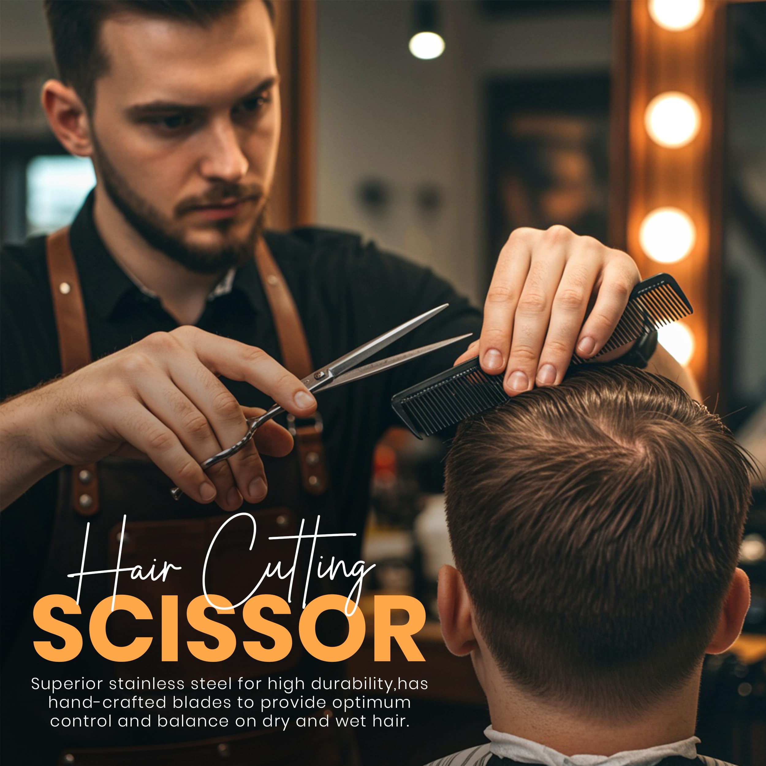 Utopia Care Hair Cutting and Professional Hairdressing Scissors 6.5 Inch, Premium Stainless Steel Shears with Smooth Razor and Sharp Edge Blades for Salons, Men, Women and Kids, Silver