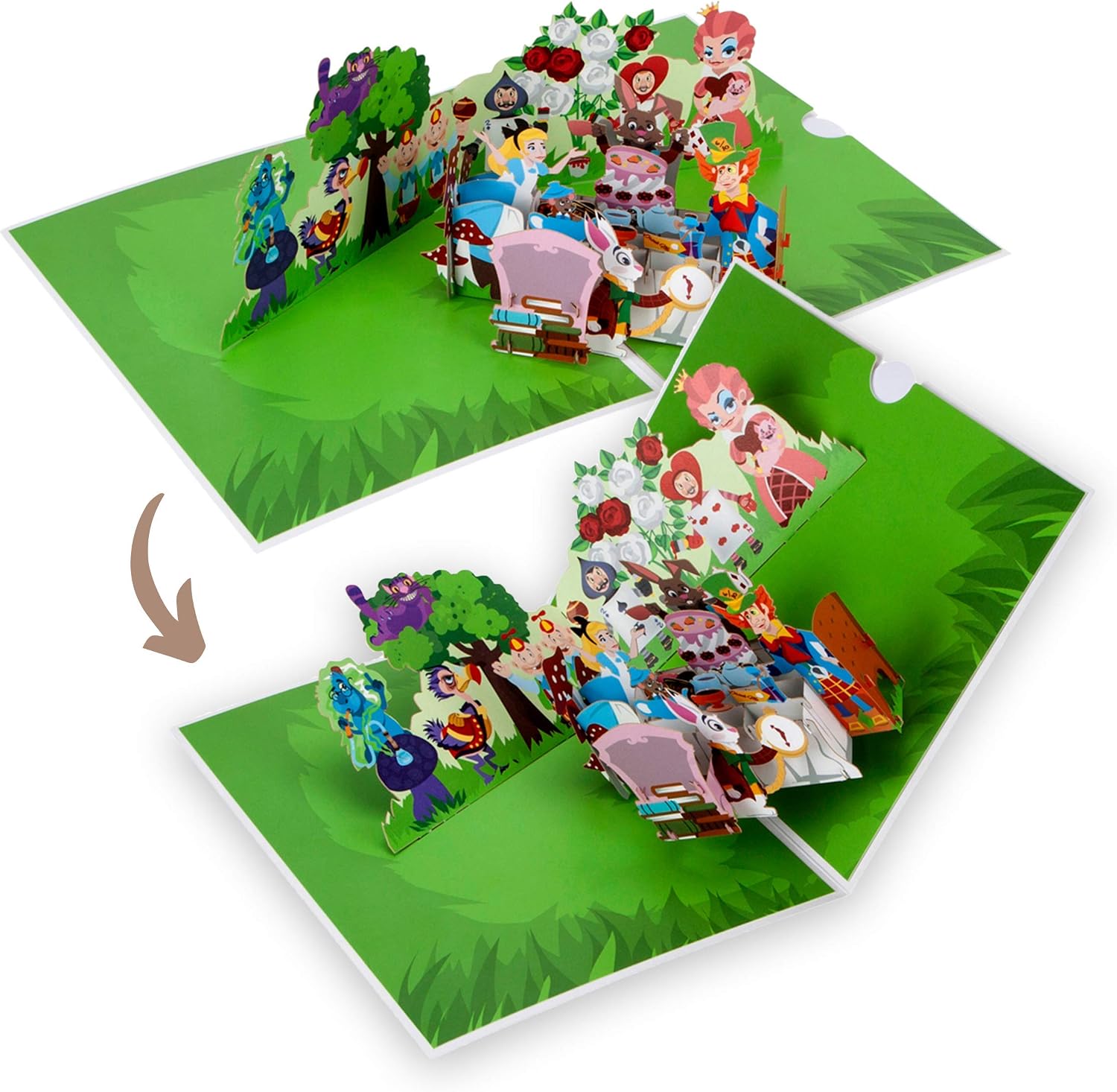 Alice In Wonderland "Mad Hatters Tea Party" Pop Up Card - Alice In Wonderland Gifts For Birthday, Mothers Day Cards, Birthday Cards, Alice In Wonderland Memorabilia | 15cm x 20cm | Hand Assembled - Image 4