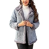 Bellivera Women Twill Parka Jacket, Winter Fashion Warm Long Hood Coat with Faux Fur Collar