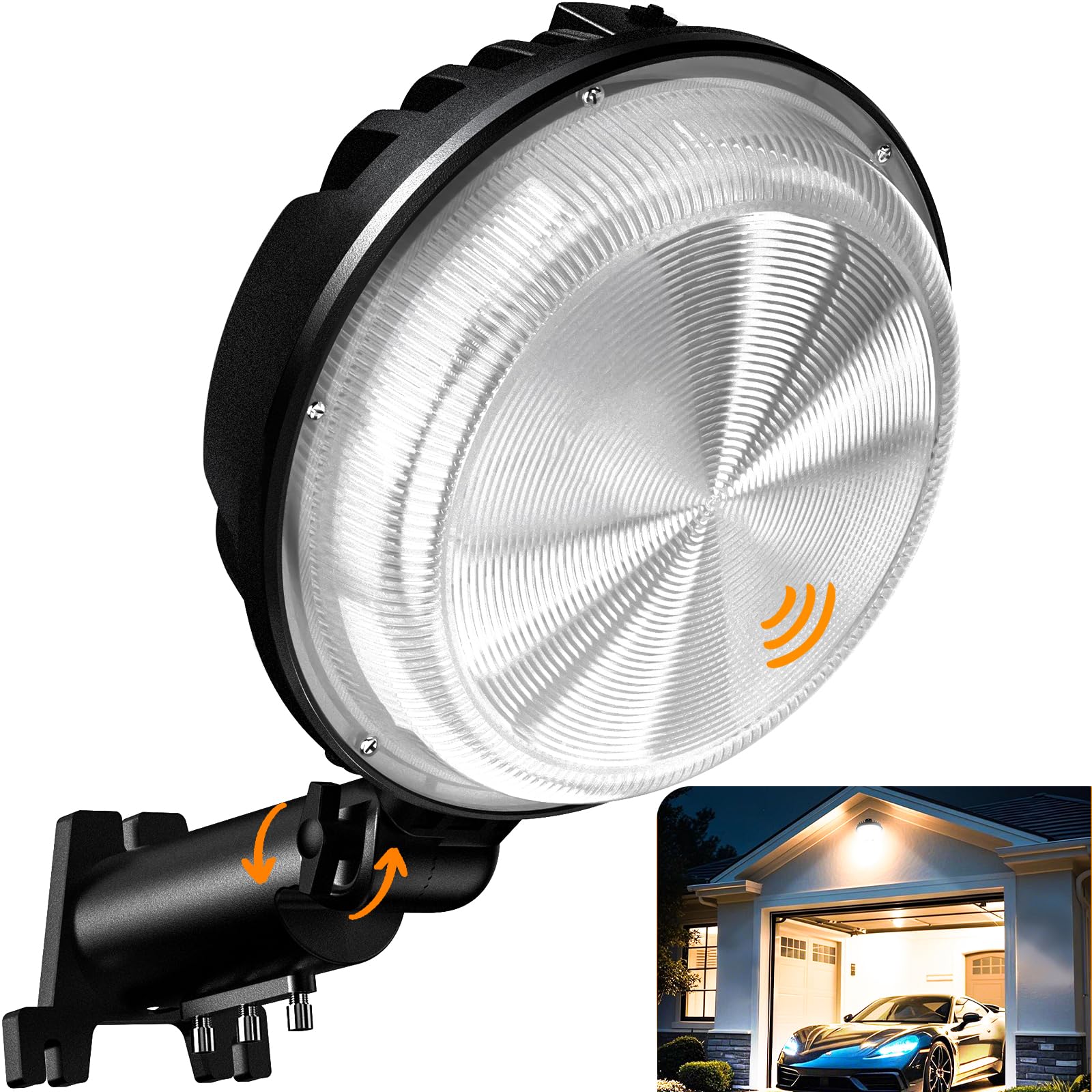 Photo 1 of MOONTIP 150W 20000LM LED Barn Lights Outdoor, Dusk to Dawn Outdoor Lighting with 150° Adjustable Photocell, Pole Light 6500K Flood Light, IP66 Waterproof Area Street Light for Garage Warehouse Yard