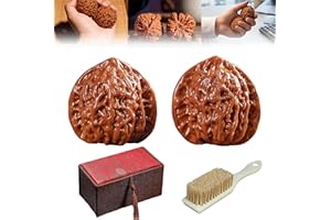 Wenwan Walnut Chinese Walnuts, 2PCS Hand Massage Balls for Stress Relief, Finger Exercise Therapy Fidget for Relaxation Focus