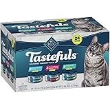 Blue Buffalo Tastefuls Natural Flaked Wet Cat Food Variety Pack, Tuna, Chicken and Fish & Shrimp Entrées in Gravy 5.5-oz Cans