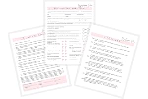 LASHICORN Hyaluron Pen Intake, Consent, and Aftercare Form | Printed Physical 8.5 x 11" Forms | Clients Signature | Professional Forms Bundle | White and Pink Design