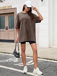 Wrenpies Oversized T Shirts for Women Vintage Basic