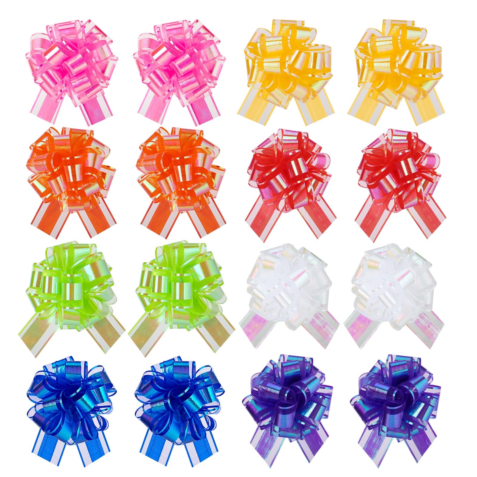 Photo 1 of 16 Pcs Pull Bows for Gift Wrapping, 6 inch Large Colorful Gift Wrap Bows for Christmas Presents, Thanksgiving Birthday Party Decorations