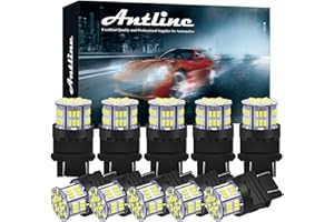 Antline 3156 3157 3056 3057 LED Bulbs White, Super Bright 3014 54-SMD LED Replacement for 12V-24V RV Camper Car Vehicle Trailer Boat Trunk Backup Reverse Tail Brake Turn signal Lights (Pack of 10)